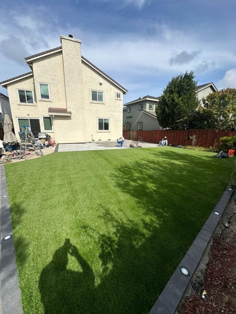 Finished backyard view after remodeling
