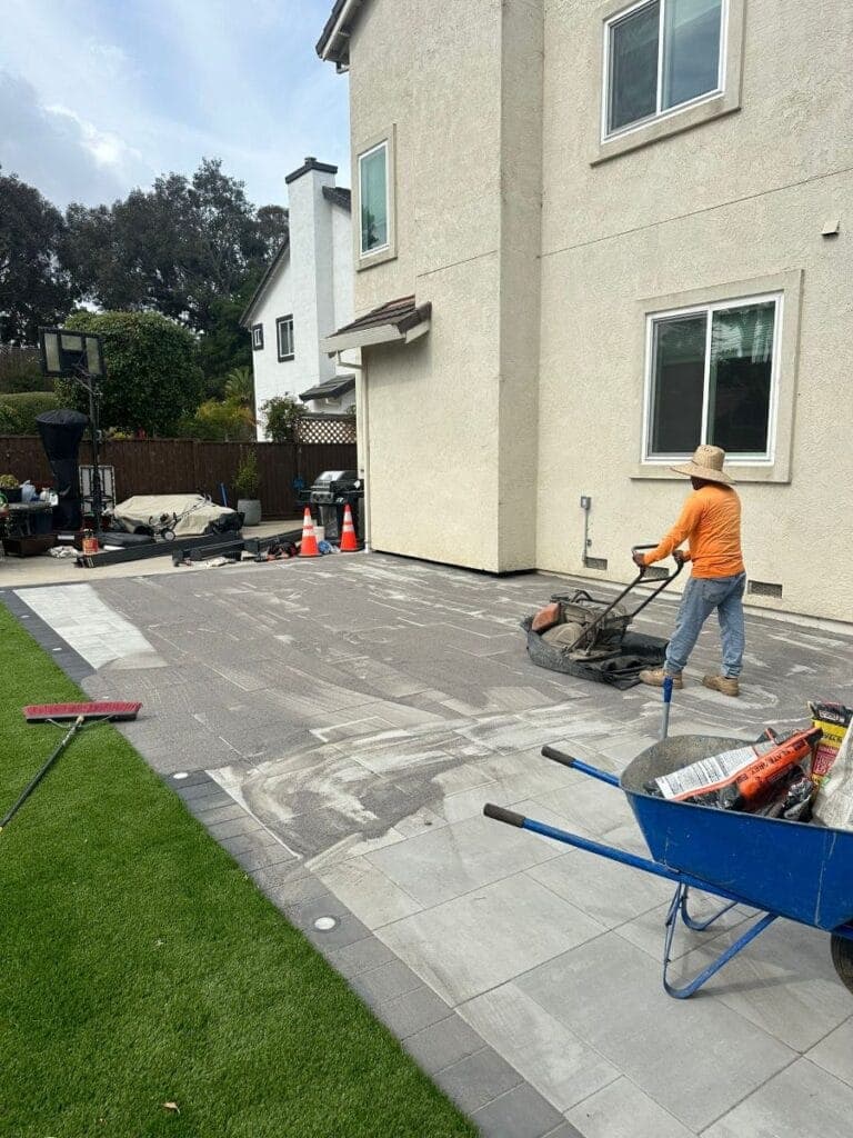 Hardscape patio installation