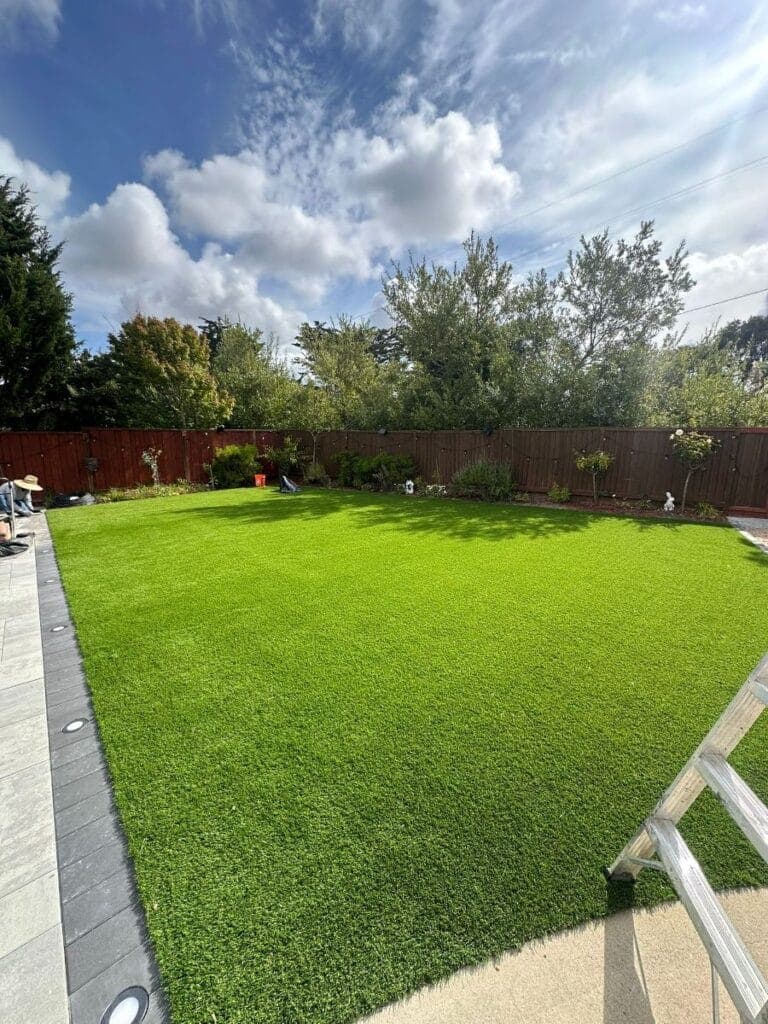 Green San Jose yard after landscape installation